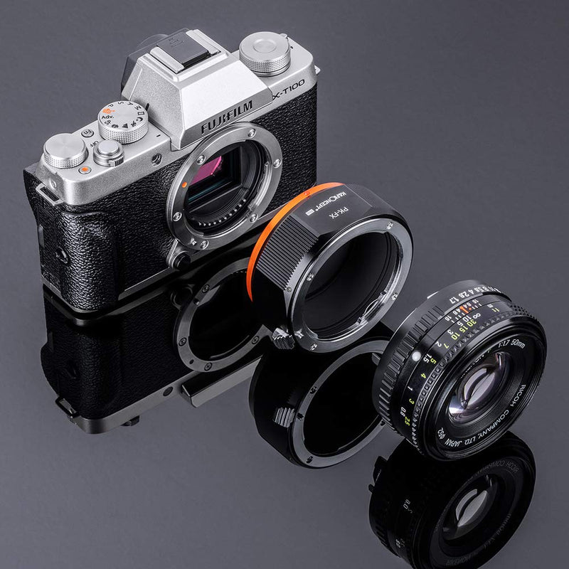 K&F Concept Lens Mount Adapter with Aperture Control Ring for Pentax PK Mount Lens to Fujifilm Fuji X-Series X FX Mount Cameras with Matting Varnish Design for Fuji XT2 XT20 XE3 XT1 X-T2 PK-FX