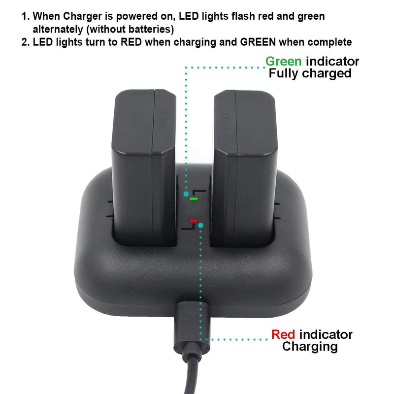NP-FW50 ENEGON 2-Pack Camera Battery (1300mAh) and Rapid Dual Charger for Sony A6000, A6500, A6300, A6400, A7, A7II, A7RII, A7SII, A7S, A7S2, A7R, A7R2, A55, A5100, RX10 Accessories