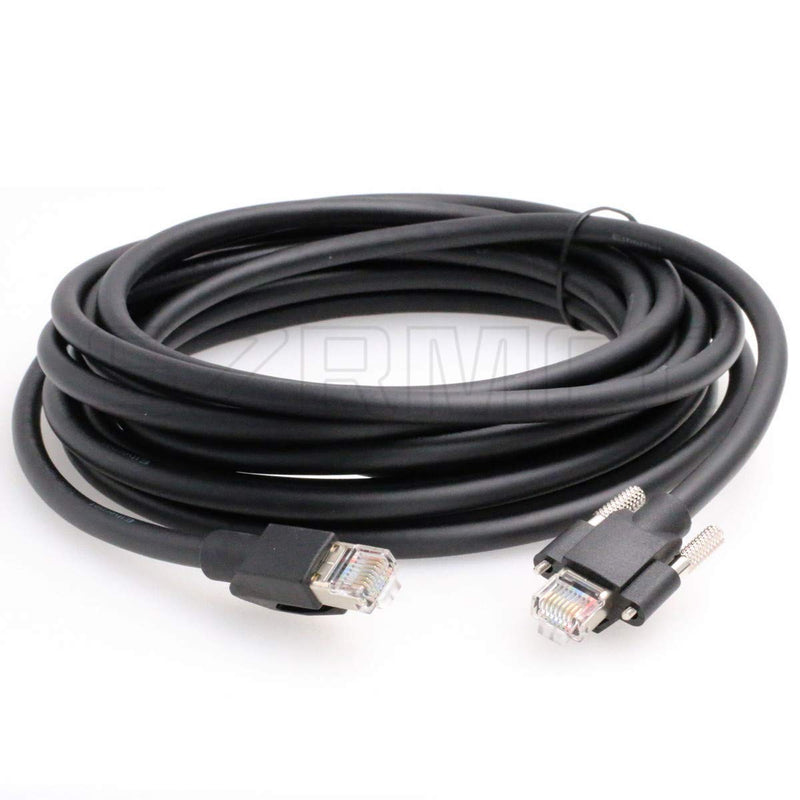 [AUSTRALIA] - SZRMCC High Flexible Shielded Locking RJ45 to RJ45 Gigabit Network Cable for Basler AVT Hikvision Cognex CCD Industrial Camera (5m) 5m 