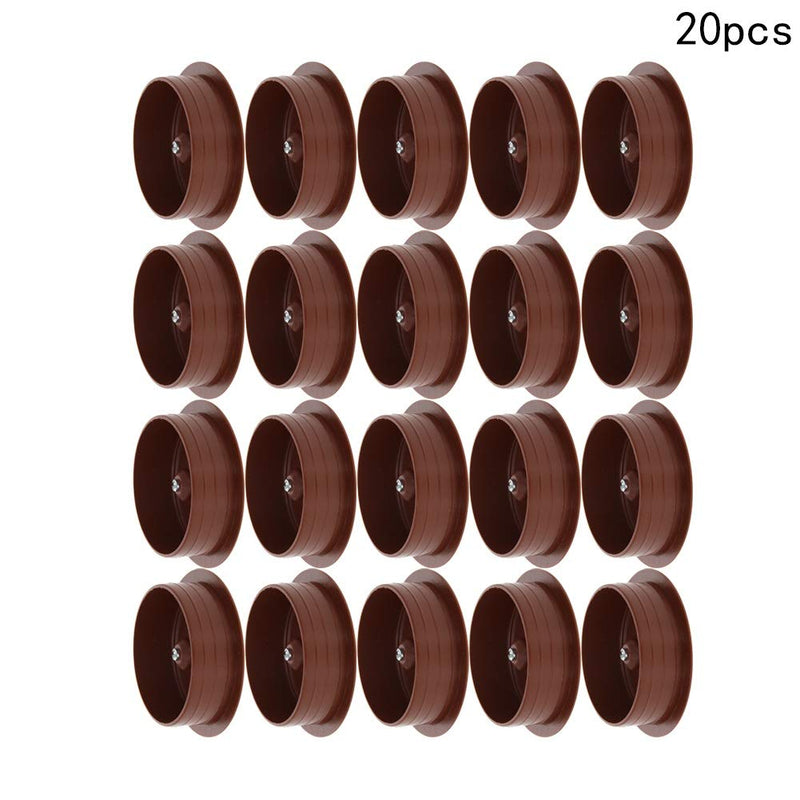 Aicosineg 20pcs 1.97" Plastic Cable Hole Cover Cord Desk Grommet for Cable Cord Organizer Office Home Desk Plastic Cover Hardware Wire Organizer Brown
