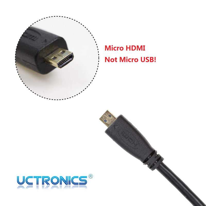 UCTRONICS Micro HDMI to HDMI Cable for Raspberry Pi 4 B, 6 Inch Micro-HDMI Male to HDMI Female Adapter Cable 15cm [2 Pack] 6 Inch, 2-Pack