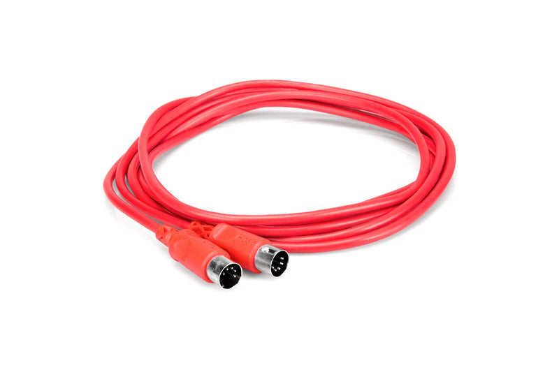 [AUSTRALIA] - Hosa MID-310RD 5-pin DIN to 5-pin DIN Red MIDI Cable, 10 feet 