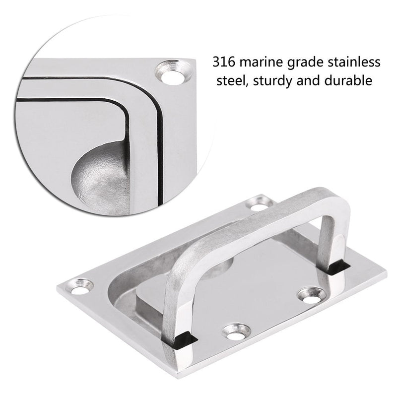 Flush Lift Handles Boat Hatch Pull Handle Stainless Steel Boat Hatch Door Handles Recessed Cabinet Lift Pull Handle for Marine Yacht