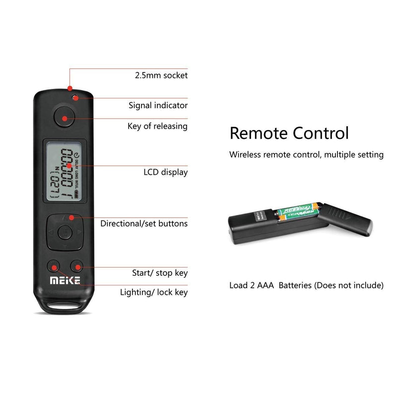 Meike MK-A6300 Pro Vertical Shooting Battery Grip Power Pack with 100M 2.4G Hz Wireless Remote Control for Sony A6300 A6000 Camera