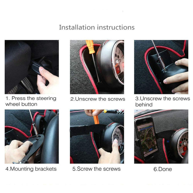Cell Phone Mount Cell Phone Cup Smartphone Holder with 360° Rotatable Car Cradle for Cooper R60 R61 Countryman Paceman (Left Drive) R60,R61 LEFT DRIVE RED