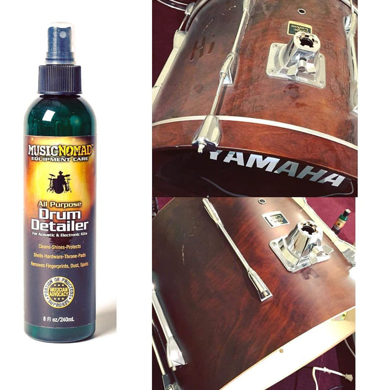 Music Nomad Premium Drum Detailer/Polish - All Purpose for Acoustic & Electronic Kits - 8 fl. oz. (MN110)