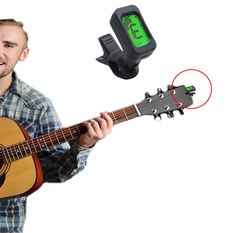 Guitar Tuner - Digital Electronic Tuner Acoustics and LCD Display for Guitar Bass Violin Mandolin Banjo Ukulele High Precision Calibration Tuner