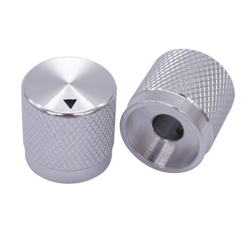 Taiss/ 4pcs Silver color Aluminum Rotary Electronic Control Potentiometer Knob For 6 mm Diameter Shaft, Volume Control Knob, Audio knob, Guitar Knob，Switch Knob, 17mm dia. x 17mm height