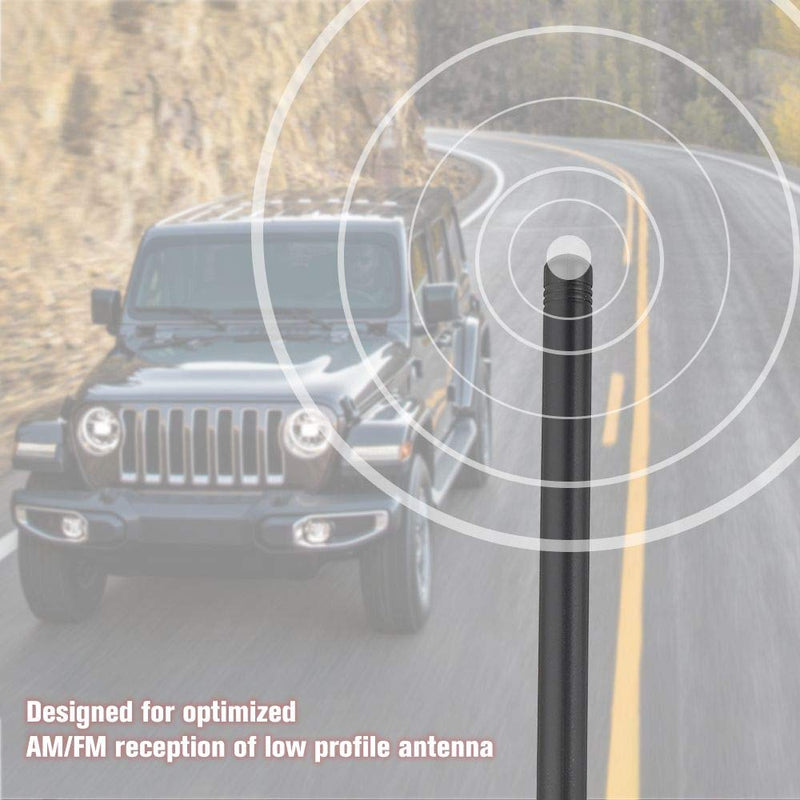 Savadicar 7.5-inch Short & Thick Reflex Antenna Replacement for 2007-2019 Jeep Wrangler Jk JKU JL JLU, Metal + ABS, Black