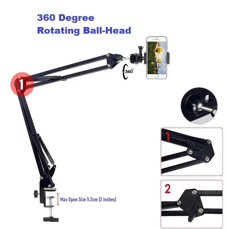 Phone Video Stand,Overhead Camera Mount Compatible with iPhone Samsung Live Streaming,Baking,Craft,Videos,Online Lessons
