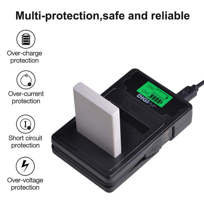 DIGIeye EN-EL5 Replacement Battery (2-Pack) and Dual LCD USB Charger kit for Nikon EN-EL5 Coolpix P530, P520, P510, P100, P500, P5100, P5000, P6000, P90, P80 Cameras