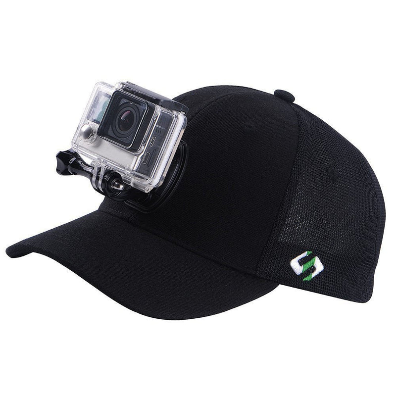 [AUSTRALIA] - Smatree Baseball Hat Mount Mesh Cap Compatible with Gopro Hero 10/9/8/7/6/5/ 5 Session/4/3+/3/2/1/DJI OSMO Action Cameras (L 58-60cm) Black 