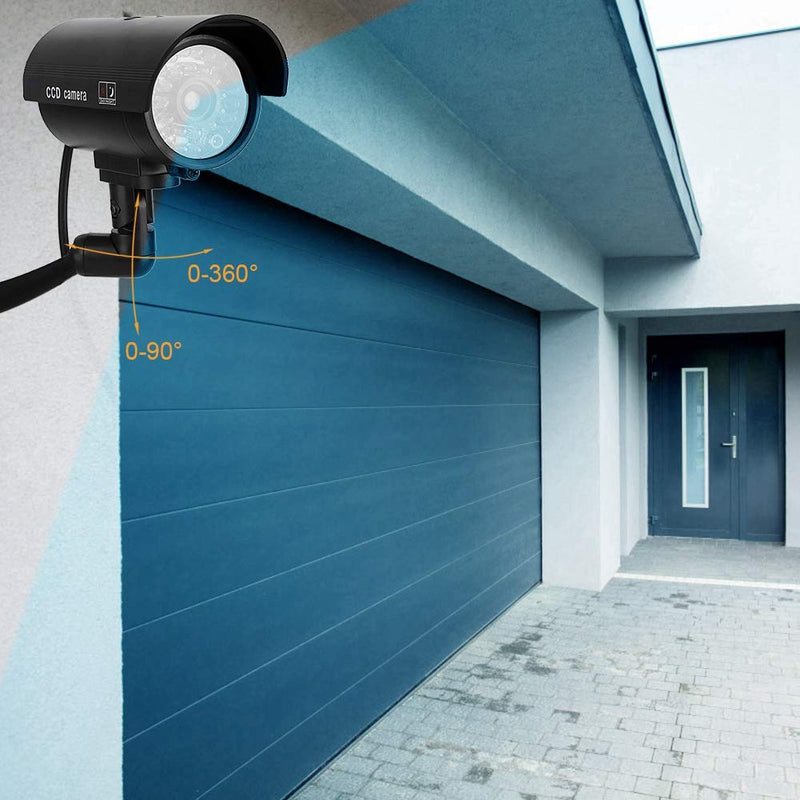 Dummy Camera Surveillance Cameras with Flashing LED Simulation Realistic Camera Fake CCTV