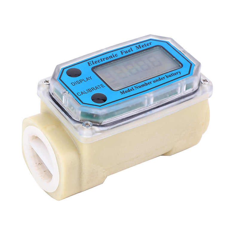 Diesel Fuel Meter, Digital Fuel Meter Water Flow Meter Mini Digital Turbine Flowmeter Diesel Fuel Flow Meter 15-120L/min 1" NPT