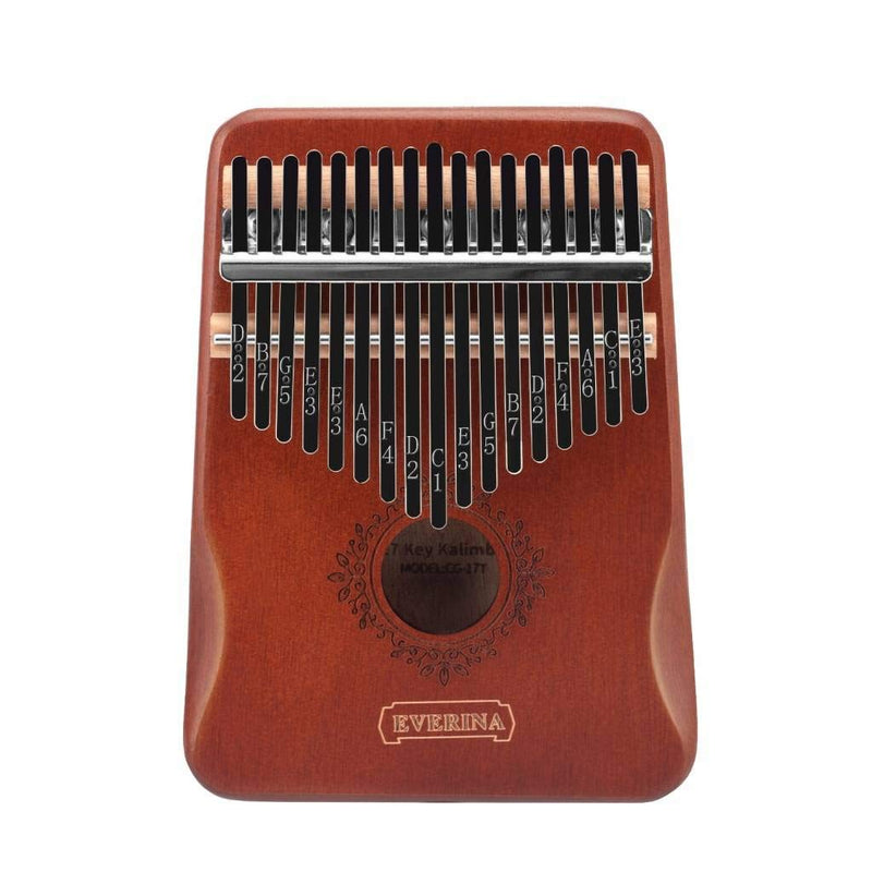 Kalimba Thumb Piano 17 Keys, Portable Mbira Finger Piano, Easy to Learn Musical Instrument Gift for Kids and Adult Beginners, Brown