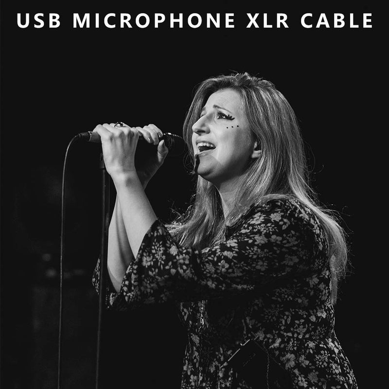 [AUSTRALIA] - USB Microphone Cable,USB Male to XLR Female Mic 3 Pin Link Converter Cable Studio Audio Cable Connector Cords Adapter for Instruments Recording Karaoke Singing or Microphones(9.6FT/2.8M) 