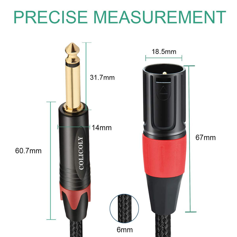 [AUSTRALIA] - COLICOLY Unbalanced 1/4 TS to XLR Male Interconnect Patch Cable Cord - 3.3ft 