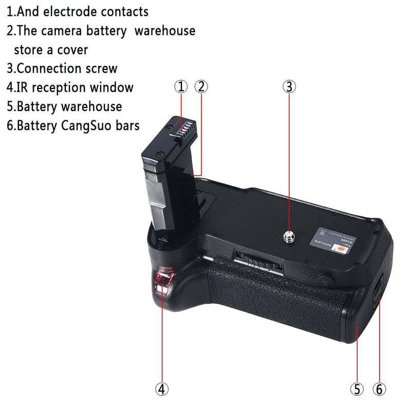 DSTE Replacement for Pro IR Remote MB-D3400 Vertical Battery Grip + 2X EN-EL14 EN-EL14a Compatible Nikon D3400 SLR Digital Camera