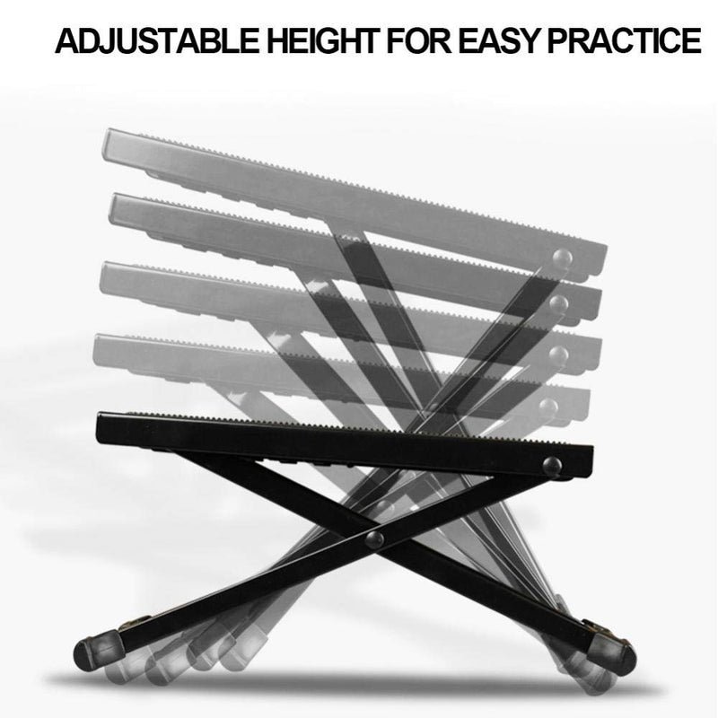 Guitar Foot Stool 4 Adjustable Height Levels Foot Rest Stool Anti-Slip Metal Guitar Pedal for Comfortable and Solid Support