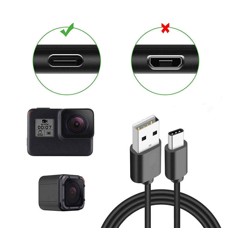 USB Type C Fast Charger Cable Cord Compatible with Gopro Hero 10 Hero 9 Hero 8 Hero 7 Black Gopro Max Hero 7 Silver Hero 7 White Hero 6 Gopro Hero 5 Hero5 Session Hero 2018-3.3FT