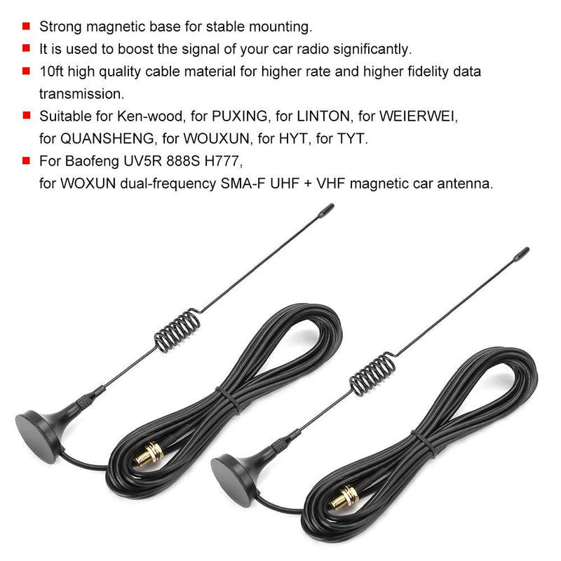 Plyisty Mobile Car Magnetic Antenna, Antenna for BaoFeng UV‑5R, ABS Used to Boost The Signal