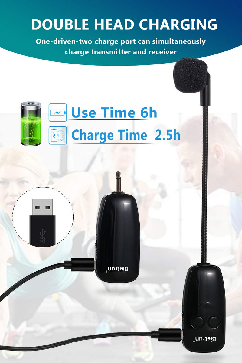 [AUSTRALIA] - Wireless Microphone Headset, Uhf Wireless Headset Mic System, 160ft Range, Headset Mic and Handheld Mic 2 in 1, 1/8''＆1/4'' Plug, for Speakers, Voice Amplifier, Pa System-Not Supported Phone, Laptop 