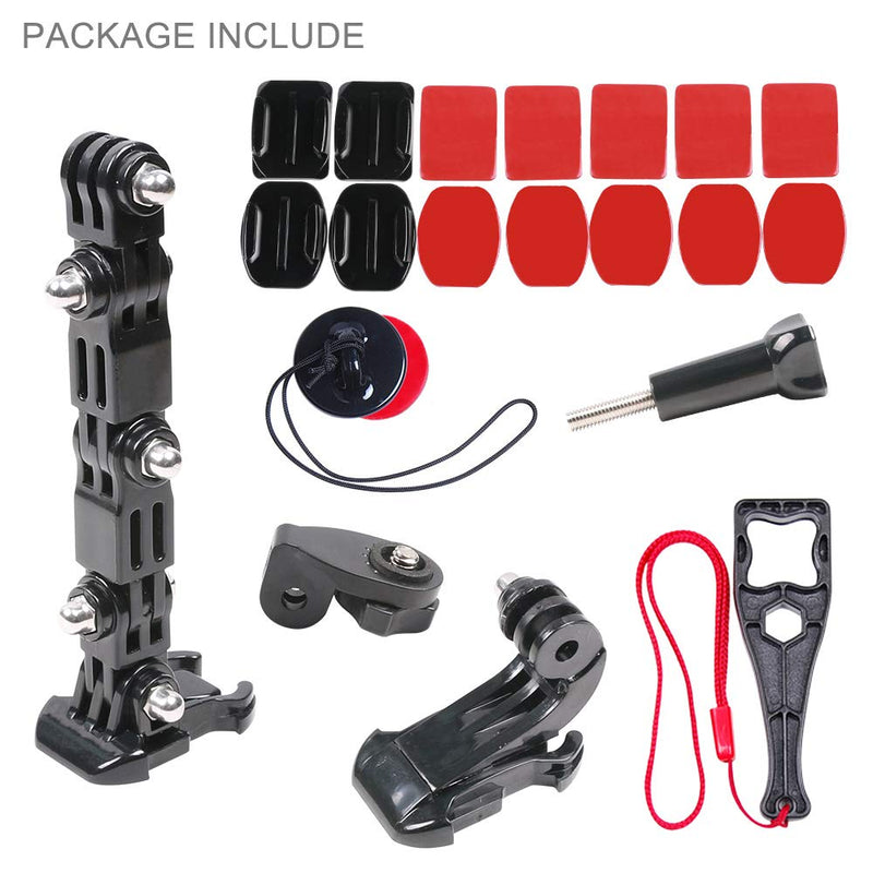 SUREWO Motorcycle Helmet Chin Mount Kits Compatible with GoPro Hero 10 9 8 7 6 5 Black,DJI Osmo Action 2/AKASO/Campark/YI Action Camera,Insta360 Camera and More