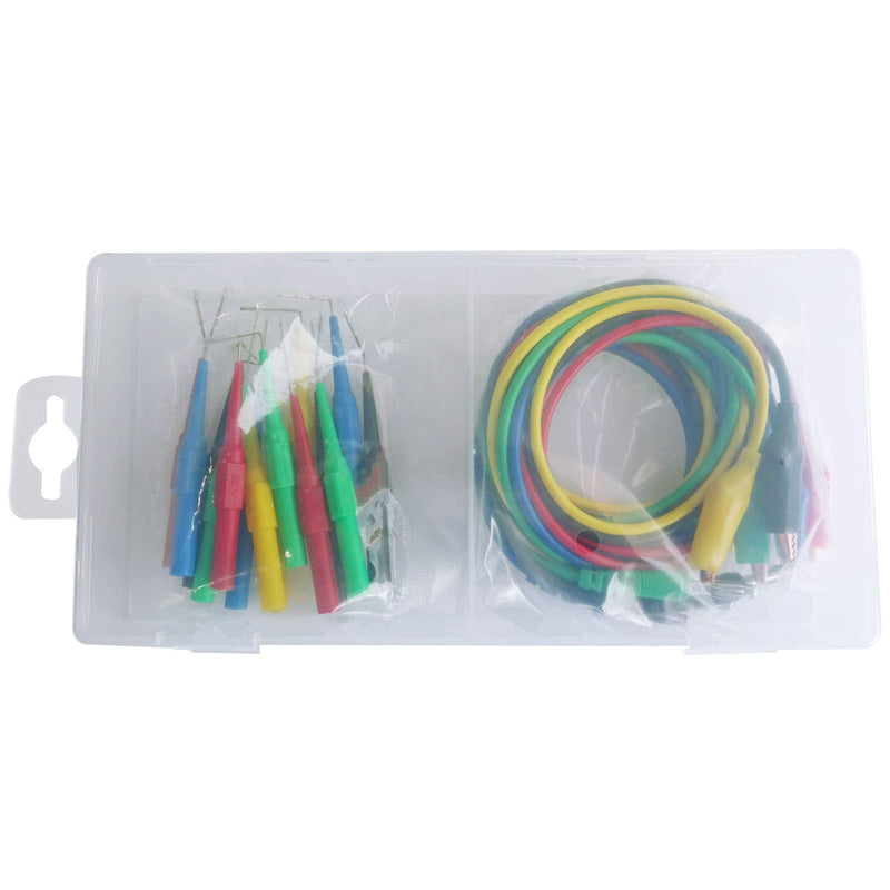 Goupchn Back Probe Kit 20PCS Banana Plug to Copper Alligator Clip Automotive Test Leads Set with 3 Configurations Back Probe Pins for Car Repairing Diagnostic 5 Colors P1920