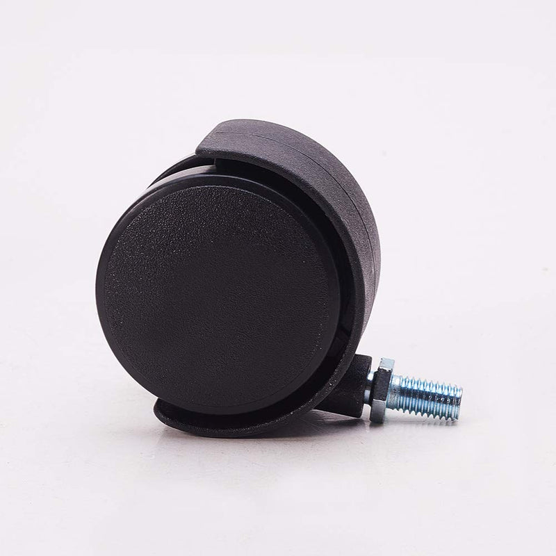 MroMax Threaded Stem 50mm Wheel Dia Swivel Caster Rotatable 15mm Threaded Length for Office Chair Furniture Industrial Equipments Machines Black 4Pcs