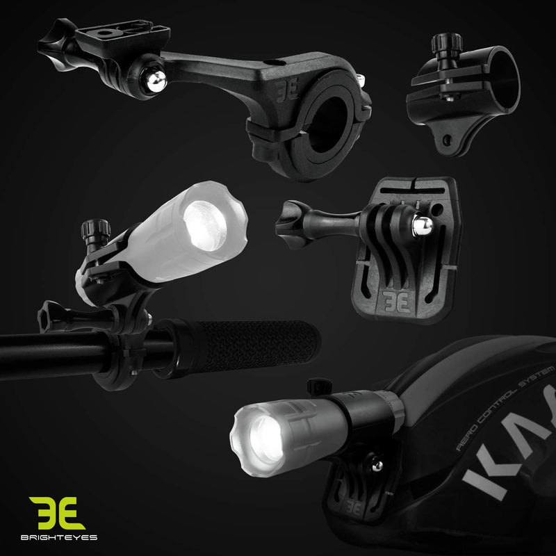 Bright Eyes - Compatible GoPro Mount for All FLASHLIGHTS You own from 1 to 1-1/2" Wide, Also for Our 300 Lumen Bike Light Set.