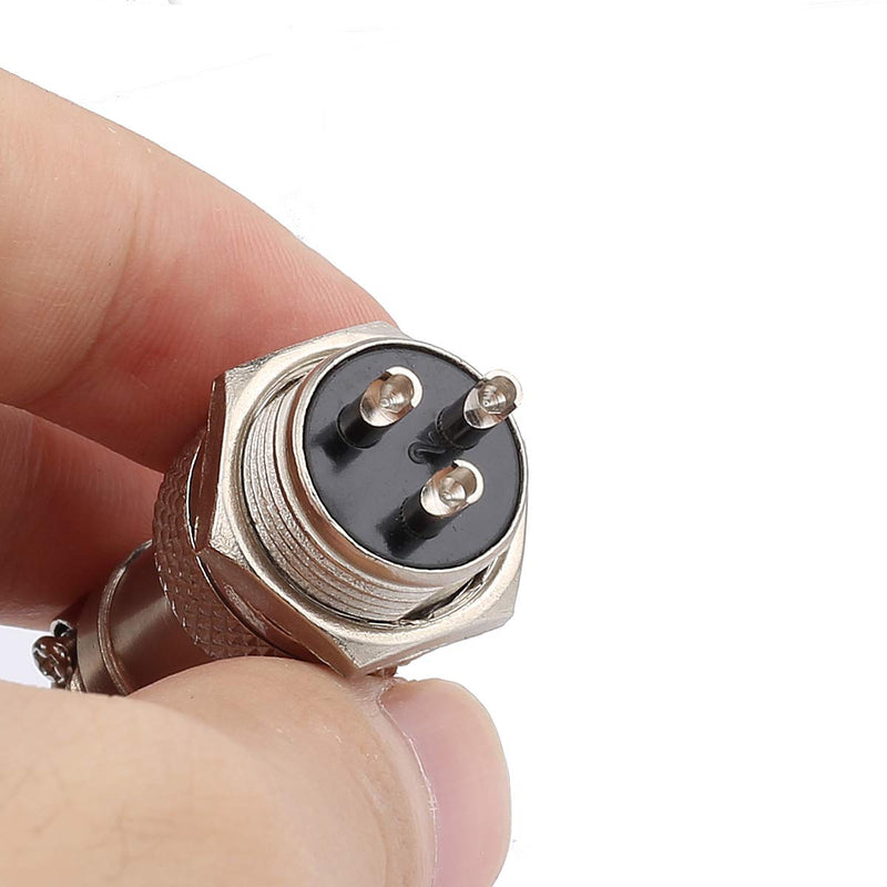 [AUSTRALIA] - Clyxgs Aviation Plug Connector 3-Pin Male Female Panel Metal Wire Connector 16mm Socket 10PCS 3 Pin 