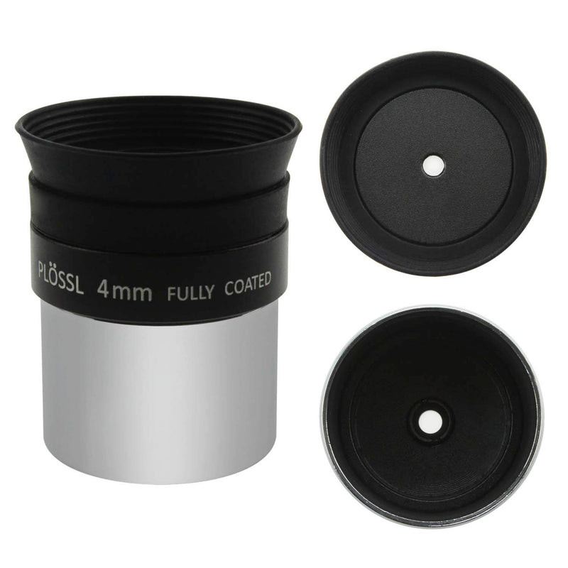 Astromania 1.25" 4mm Plossl Telescope Eyepiece - 4-Element Plossl Design - Threaded for Standard 1.25inch Astronomy Filters
