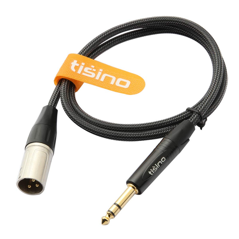 [AUSTRALIA] - TISINO 1/4 to XLR Cable, Nylon Braid Quarter inch TRS Stereo Jack to Male XLR Balanced Interconnect Cord Patch Lead - 3.3ft 3.3 feet 
