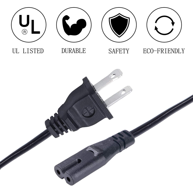 [AUSTRALIA] - UL 8Ft Power Cord for Canon Pixma TS9120 MX922 MG2522 G4210 MG7720 MG6822 MG6821 MG6820 MG5722 MG5721 MG5720 Pixma pro 100 Pro-100 MX472 492 495 MG2920 7520 2 Prong Power Cord Replacement AC Cable 