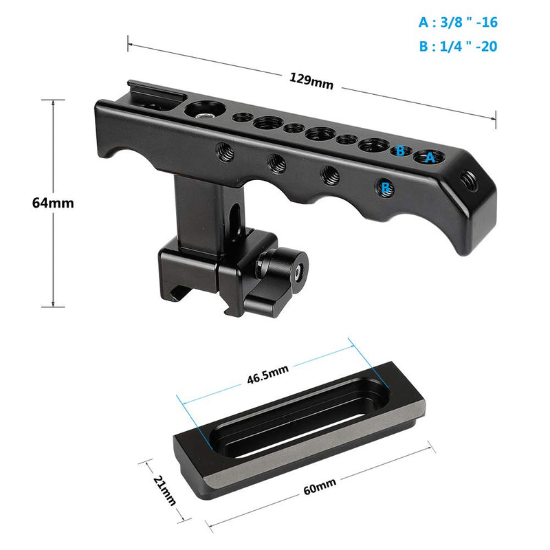 CAMVATE Quick Release NATO Top Cheese Handle with NATO Safety Rail for DSLR Camera Cage Rig