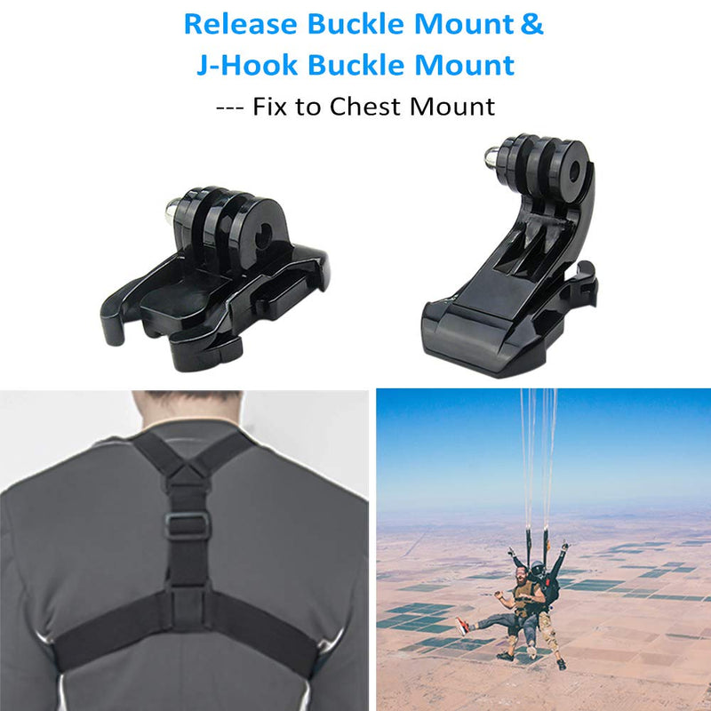 [AUSTRALIA] - Woleyi Action Camera Accessories, Adhesived Curved & Flat Mounts with Buckle, 1/4 Screw Thread with Thumb Screw, Compatible with Gopro Mounts and All Cameras 