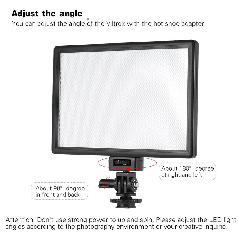 VILTROX L116T On-Camera 3300K-5600K Bi-Color LED Video Light with LCD Display, Dimmable Brightness, CRI 95+ for Conference Podcast Live Broadcast Interview Vlog Lighting (No Batteries)