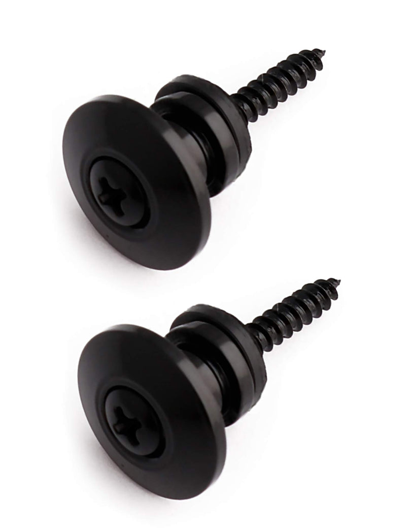 Metallor Guitar Strap Locks and Buttons End Pins with Mounting Screws and Washers for Electric Guitar Bass Acoustic Guitar Ukulele Mandolin Black.