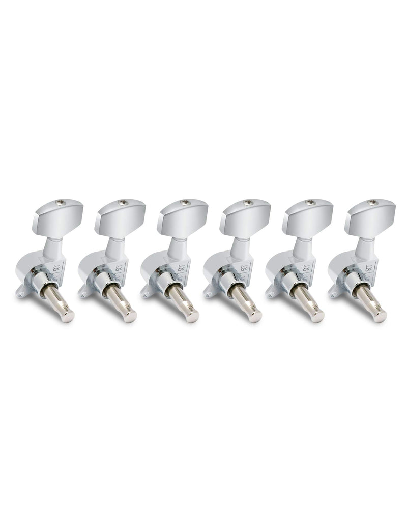 Metallor Sealed String Tuning Pegs Tuning Keys Machines Heads Tuners 6 In Line Right Handed Electric Guitar Acoustic Guitar Parts Replacement. (Chrome) Chrome