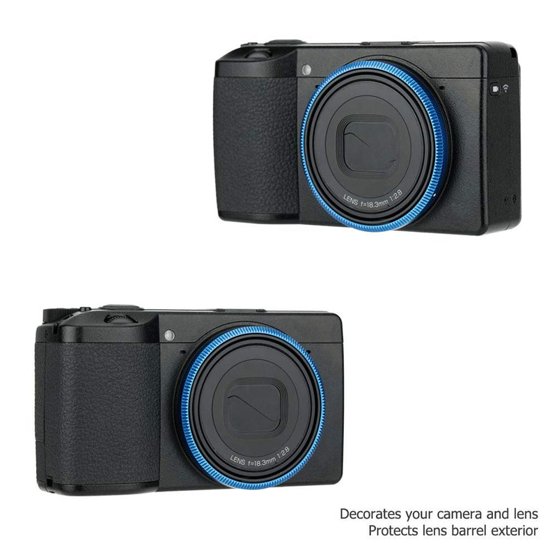 [AUSTRALIA] - JJC Metal Lens Decoration Ring Cap for Ricoh GR III GR3 Accessories Replace Ricoh GN-1 Ring Cap -Blue Blue 