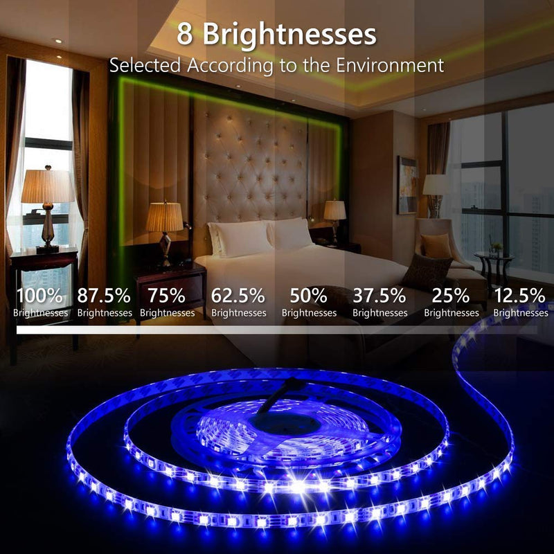 [AUSTRALIA] - Suyoo LED Strip Light Kit 16.4ft/5m 240LED Flexible Color Changing RF Remote Led Lights Strips 5050 RGB Rope Light with 44 Key Controller 12V3A Power Supply 
