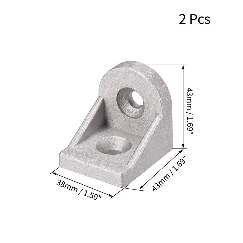 uxcell Angle Arbitrary Bracket Set, Corner L Connector for 4040 Series Aluminum Extrusion Profile, 2 Pcs
