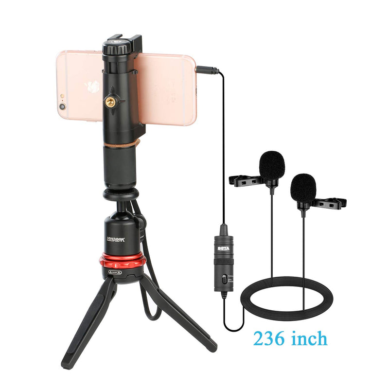 [AUSTRALIA] - BOYA BY-M1DM Dual Lavalier Microphones, Omnidirectional Condenser Clip-on Lapel Mic for Camera DSLR iPhone Android Smartphone Samsung Huawei Sony Laptop Interview YouTube 
