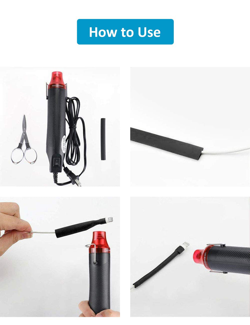 [AUSTRALIA] - 650pcs Heat Shrink Tubing Black innhom Heat Shrink Tube Wire Shrink Wrap UL Approved Ratio 2:1 Electrical Cable Wire Kit Set Long Lasting Insulation Protection, Safe and Easy, Eco-Friendly Material 