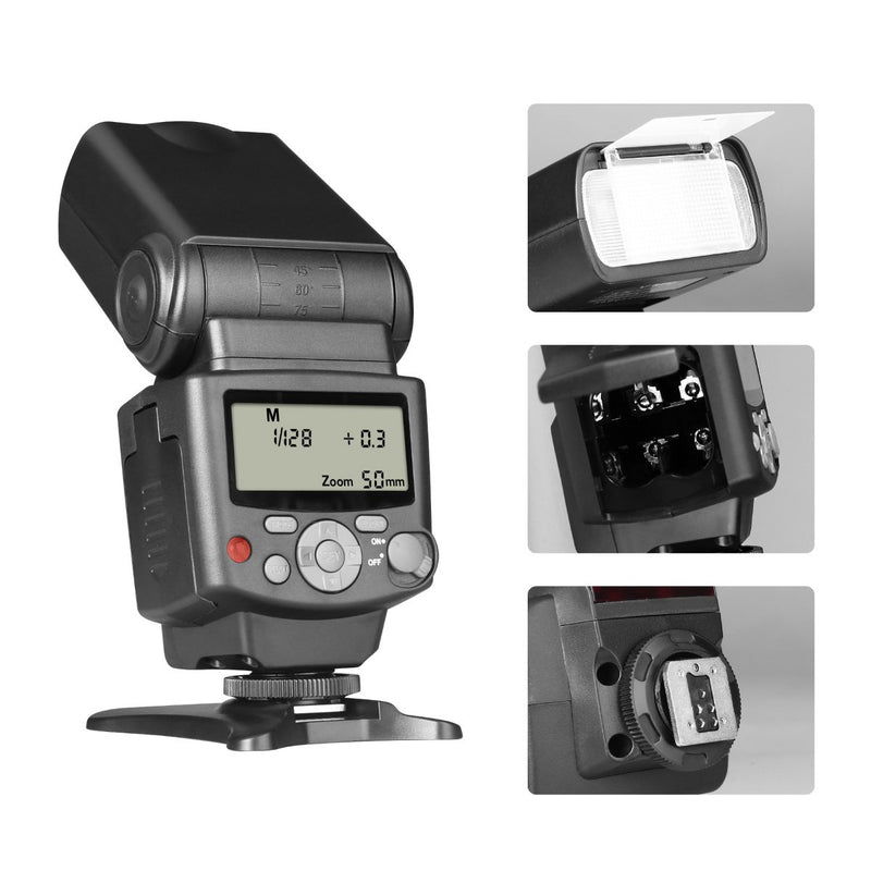 Voking VK430 E-TTL LCD Display Speedlite Shoe Mount Flash for Canon EOS 70D 77D 80D Rebel T7i T6i T6s T6 T5i T5 T4i T3i SL2 and Other EOS DSLR Cameras with Standard Hot Shoe Stand