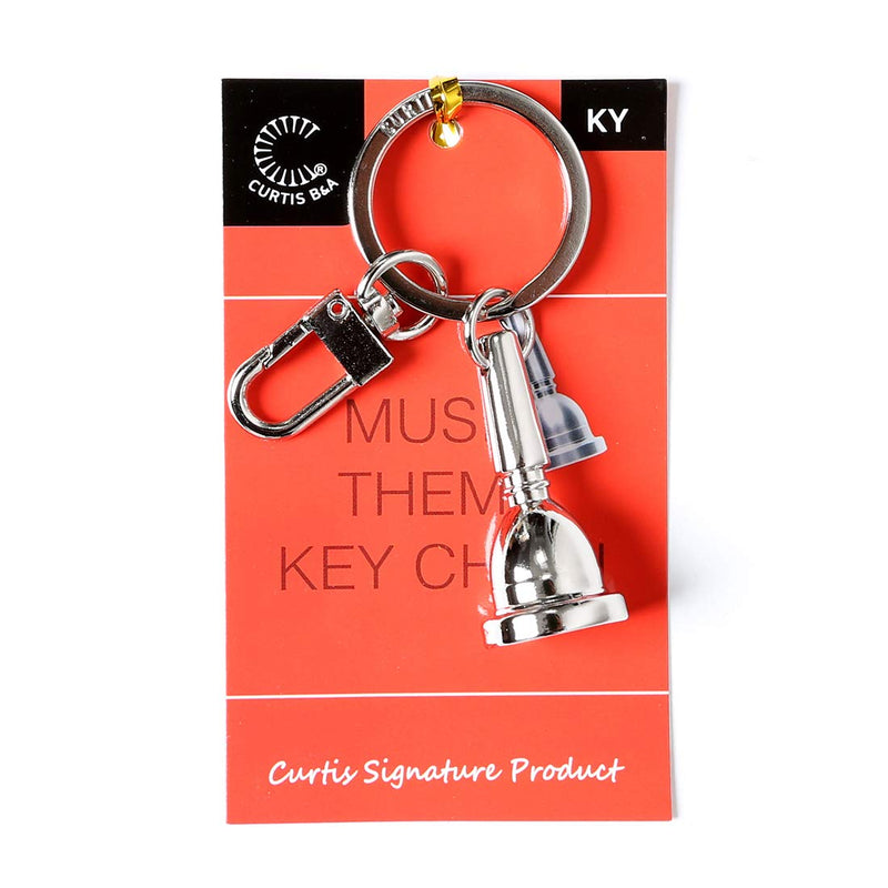 Curtis Trombone Mouthpiece Theme Key chain/Key holder/Key ring (Silver) Silver