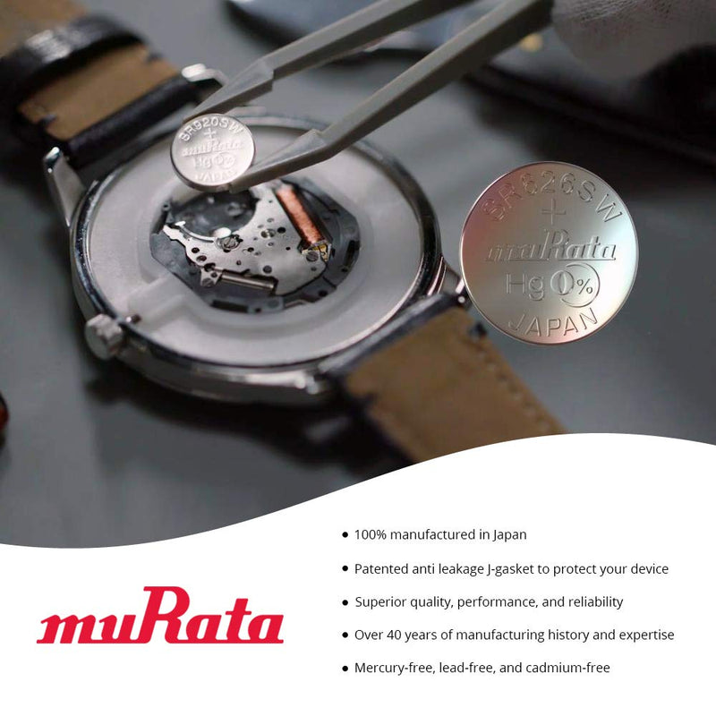 Murata 361 Battery SR721W 1.55V Silver Oxide Watch Button Cell (10 Batteries) 10 Batteries