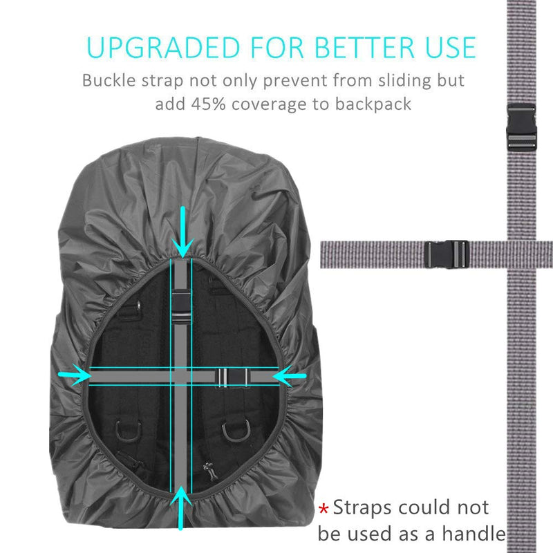 Joy Walker Waterproof Backpack Rain Cover for (15-90L), Upgraded Anti-Slip Cross Buckle Straps, Triple Strengthened Layers for Hiking Camping Traveling Black Small (for 15-25L backpack)