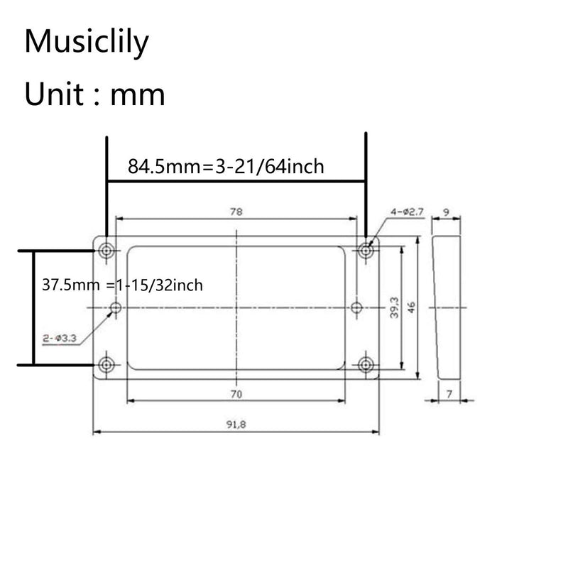 Musiclily Pro Plastic Curved Bottom Humbucker Mounting Pickup Rings Set for China Made Epiphone Guitar, Black