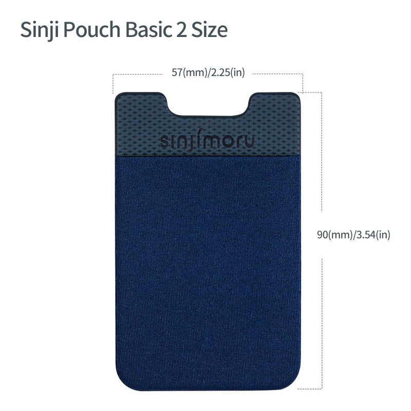 Sinjimoru Card Holder, Stick-on Wallet Functioning as iPhone Wallet Case, iPhone case with a Card Holder, Credit Card Wallet, Card Case and Money Clip. for Android, Too. Sinji Pouch Basic 2 Navy